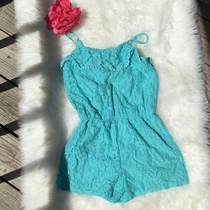 Girls Turquoise girls  romper